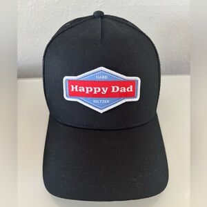 Happy Dad Seltzer Black Trucker Hat Cap